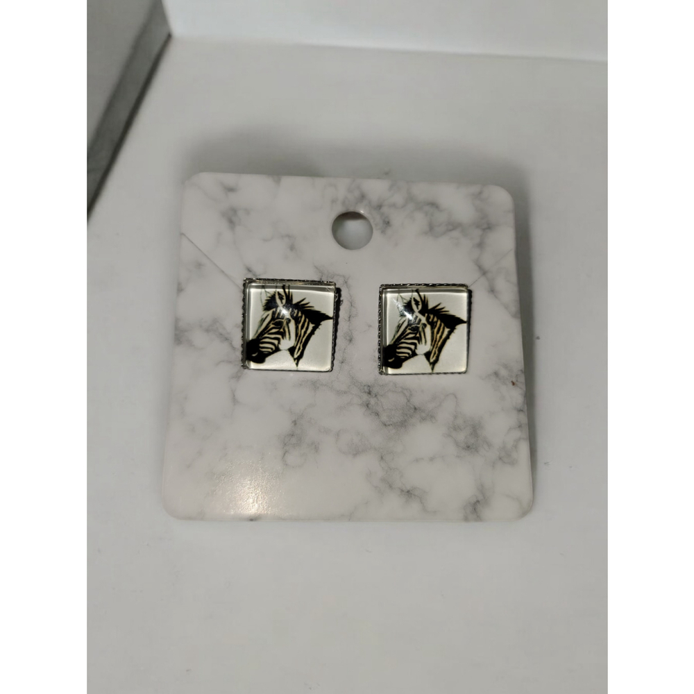 Zebra post stud earrings EDS Ehlers danlos syndrome awareness